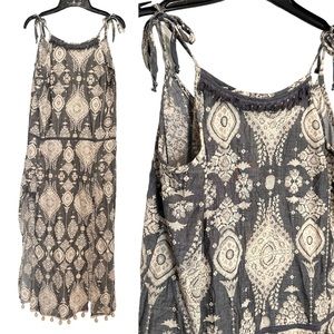 Anthropologie Raga Grey & Tan Maxi Dress, NWT